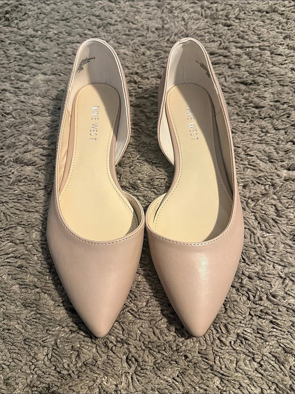 Nine West Pointed-Toe Flats in Nude US 6.5